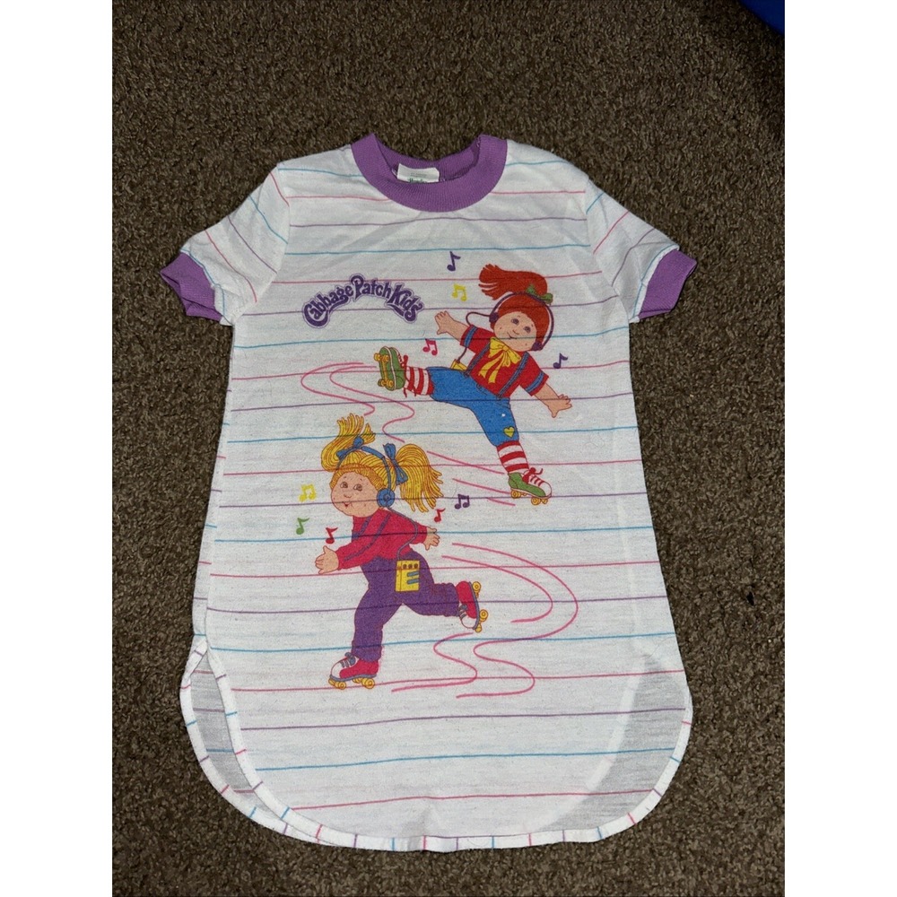 80s Cabbage Patch Roller Skating Kids Girls Nightgown Size 3 Brand Wundies